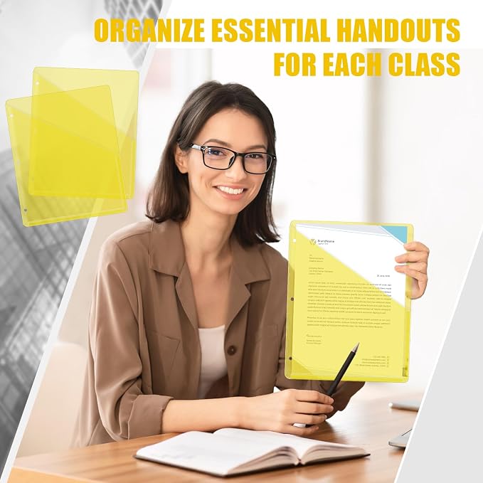 Seajan 48 Pcs Pocket Folders for 3 Ring Binder Clear Plastic Folders Sleeves - Image 5
