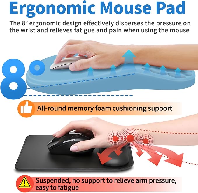 YIWEI Ergonomic Mouse Pad with Massage Design Wrist Rest, Comfortable Office - Image 4