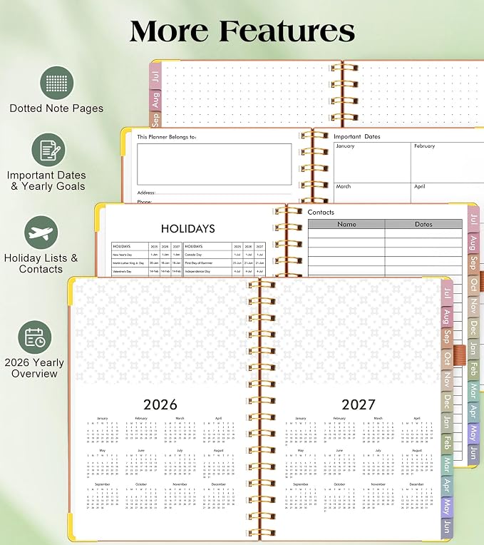 Academic Planner 2026-2027, Hardcover Weekly and Monthly Calendar Planner from - Image 6