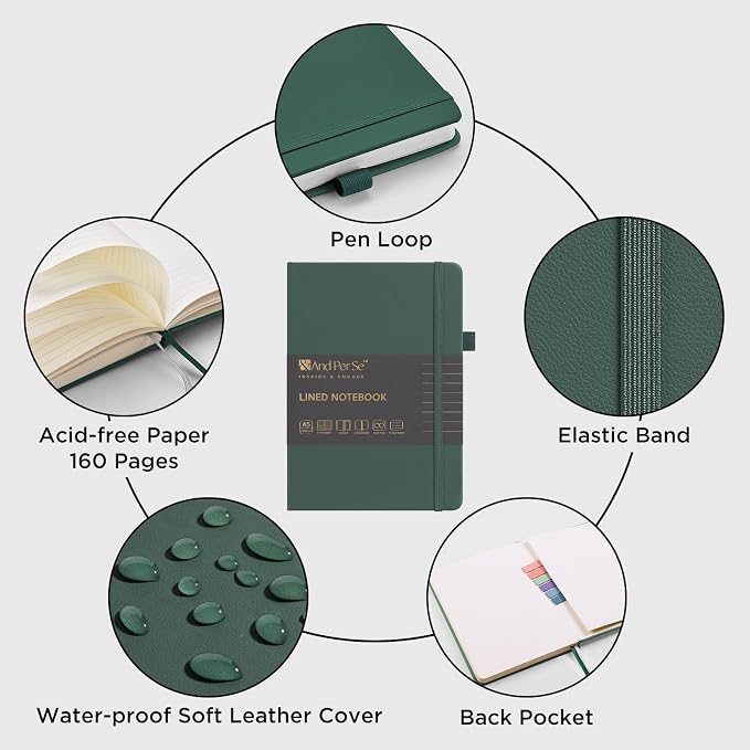 &And Per Se Lined Notebooks 3-Pack Gift Set, A5 Hardcover Journals, 160 Pages - Image 3