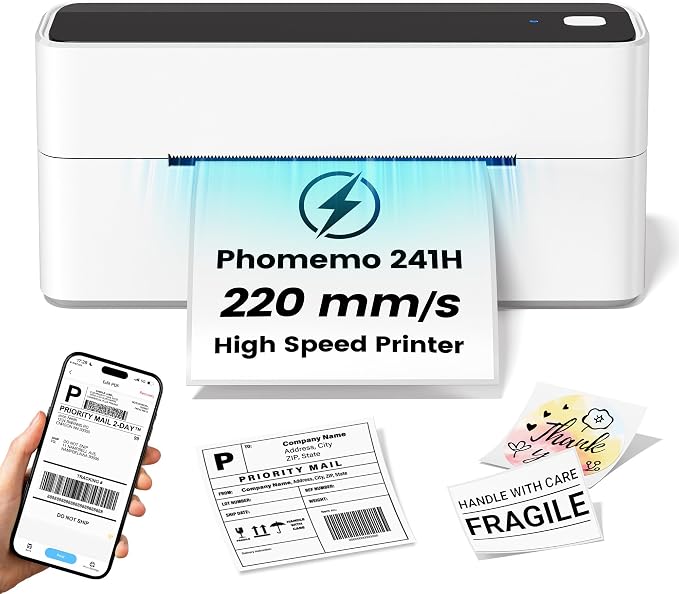 Phomemo High-Speed Shipping Label Printer 220mm/s by Phomemo