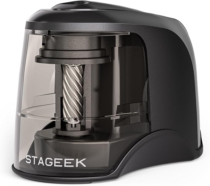 STAGEEK Electric Pencil Sharpener, Plug in or USB/Battery Operated. Fits No.2 by STAGEEK