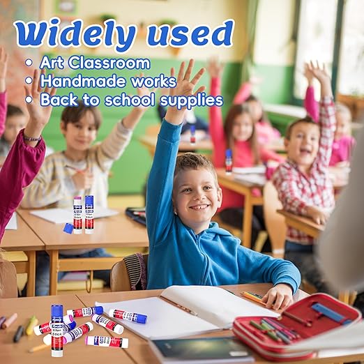 72 Pack Glue Sticks Bulk for Kids, Disappearing Purple Glue Sticks for Classroom and Teacher Supplies.Dries Clear, Non-Toxic, Washable, Back to School Supplies and Classroom Must Haves-DeskLoop Office