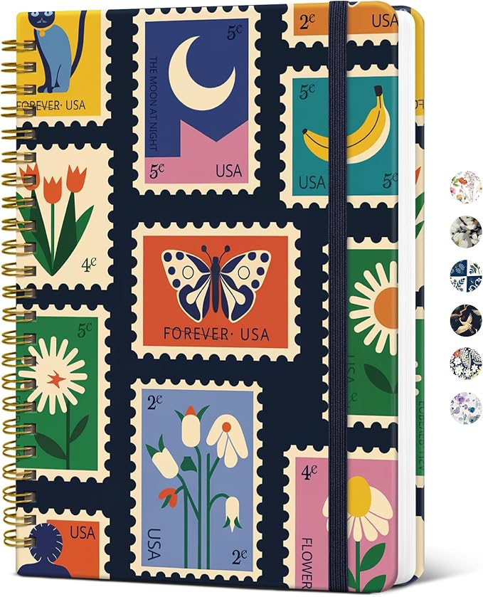 Taja Spiral Journal Notebook for Women, Pretty Hardcover Lined Notebook for by Taja