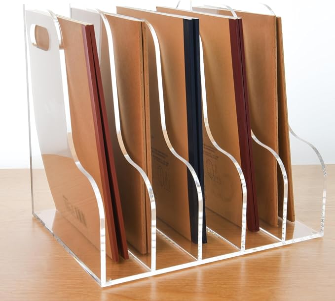 5 Vertical Compartments File Holder by AIMOLLYACRYLICSTORAGE