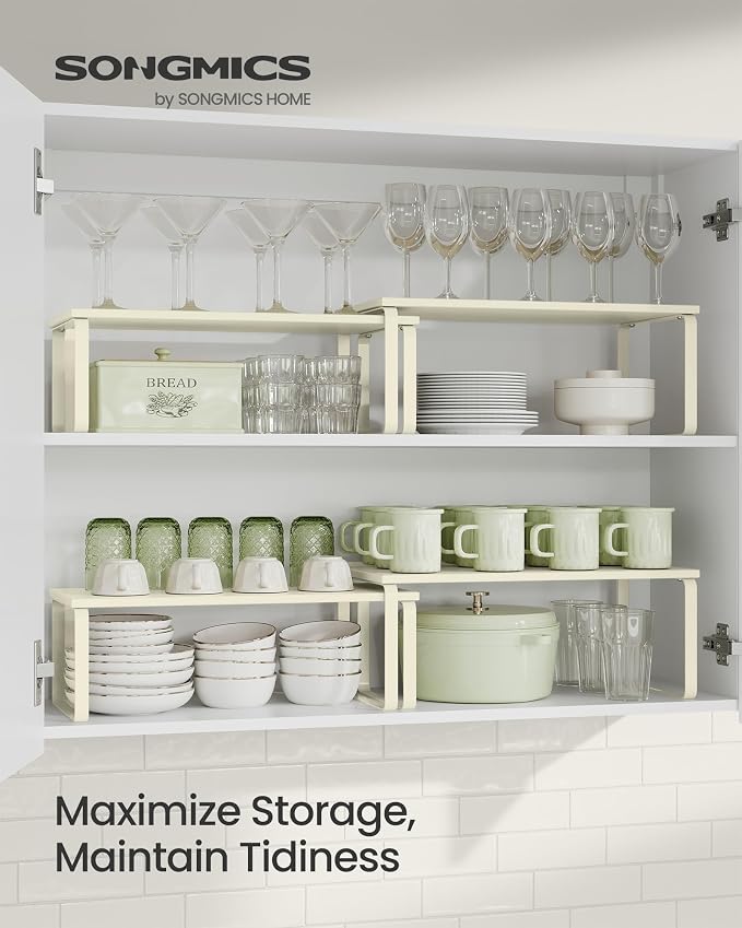 SONGMICS Cabinet Organizer Shelf, Kitchen Storage, Spice Rack, Expandable - Image 2