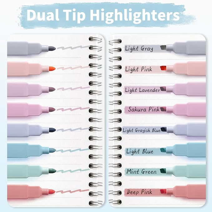 Piochoo Highlighters, Dual Tip Office Accessories - Image 2