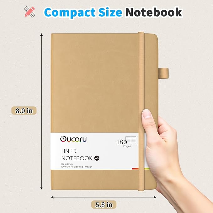 Oucaru Lined Journal Notebook, 16 Pack, 180 Pages, A5 Journals - Image 2