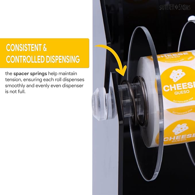 Roll Label Dispenser for Sticker Labels | Thick Durable Acrylic Sticker Roll - Image 3