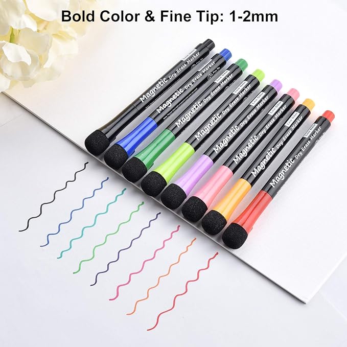 Magnetic Dry Erase Markers, Dealkits Low Odor White Board Markers Whiteboard - Image 3