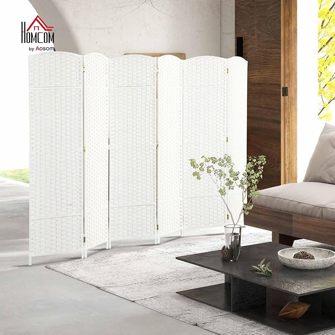 HOMCOM Room Divider, 6 Panel Folding Privacy Screen, 5.6' Tall Freestanding - Image 2