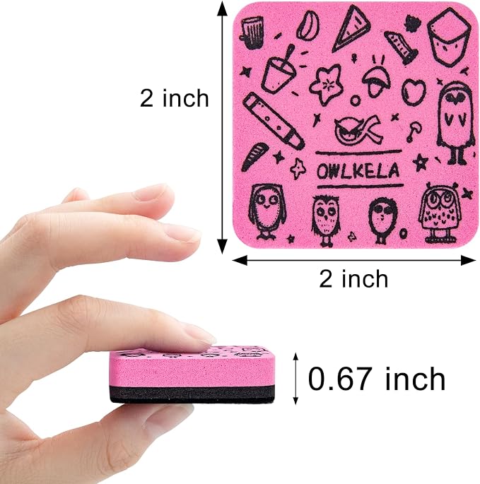OWLKELA 30Pcs Dry Erase Erasers, Magnetic Whiteboard Eraser, Mini Whiteboard - Image 2