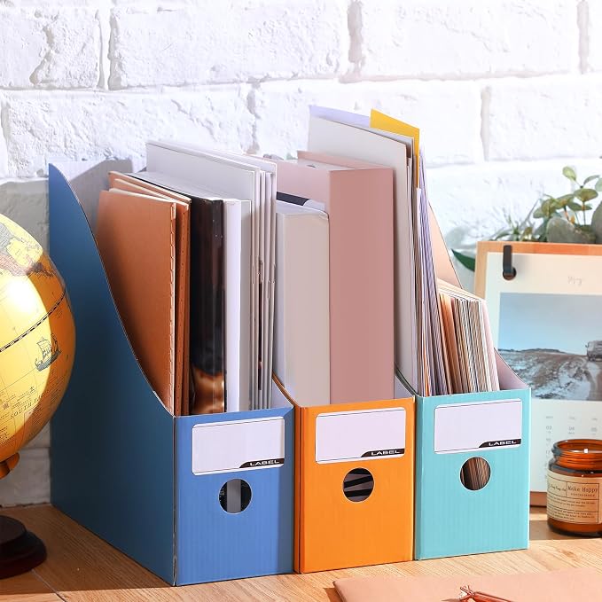Colarr 24 Pcs Cardboard Magazine Holders 12 Colors Magazine Storage Box - Image 4