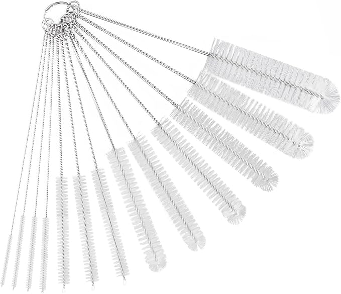 CiaraQ Bottle Cleaning Brushes, 8 Inch Nylon Tube Brush Set | White Cleaner by CiaraQ