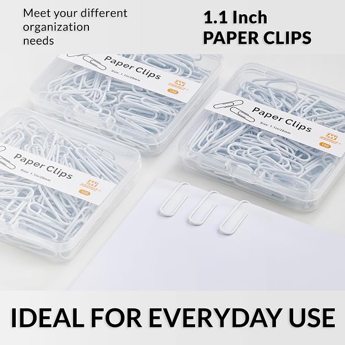 NEEWAY Small Paper Clips, 1.1 Inch Vinly Coated Colored Paperclips, 3 Pack of - Image 6