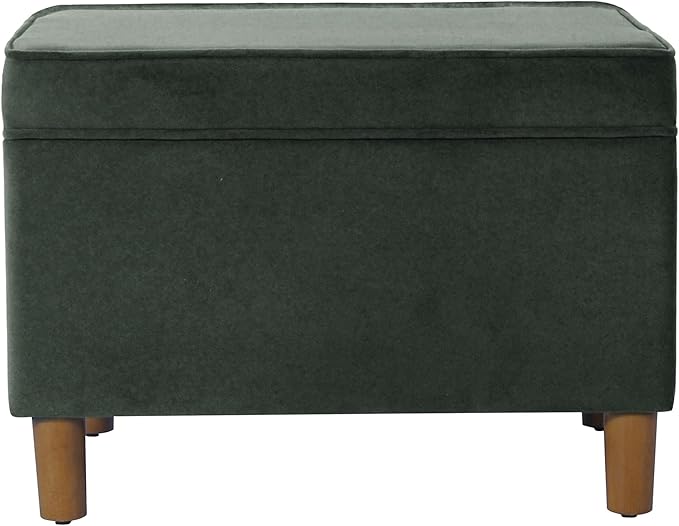 Home Decor | Dinah Collection Modern Storage Ottoman | Ottoman with Storage for Living Room & Bedroom(Loden Green Velvet)-DeskLoop Office
