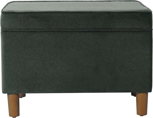 Home Decor | Dinah Collection Modern Storage Ottoman | Ottoman with Storage for Living Room & Bedroom(Loden Green Velvet)-DeskLoop Office