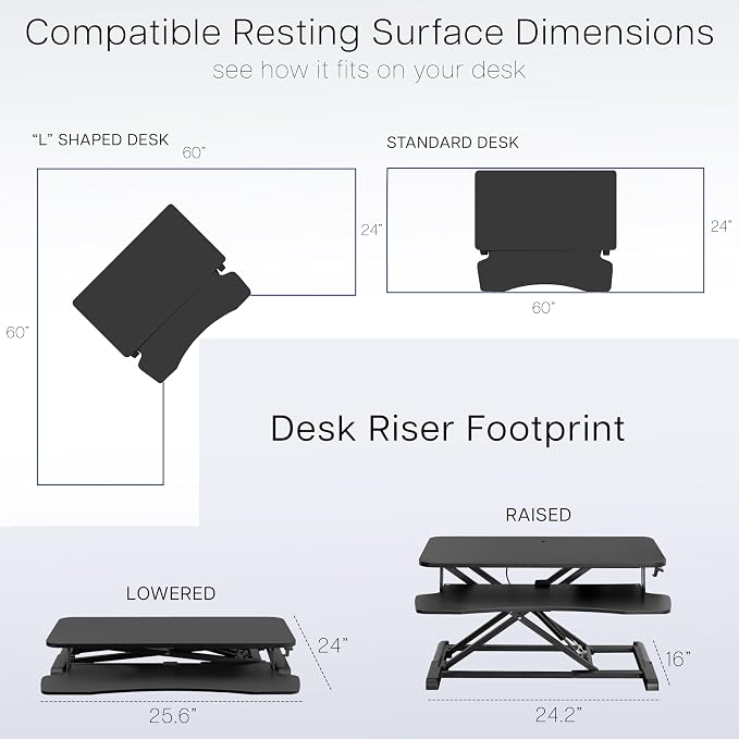VIVO 26 inch Desk Converter, K Series, Height Adjustable Sit to Stand Riser - Image 6