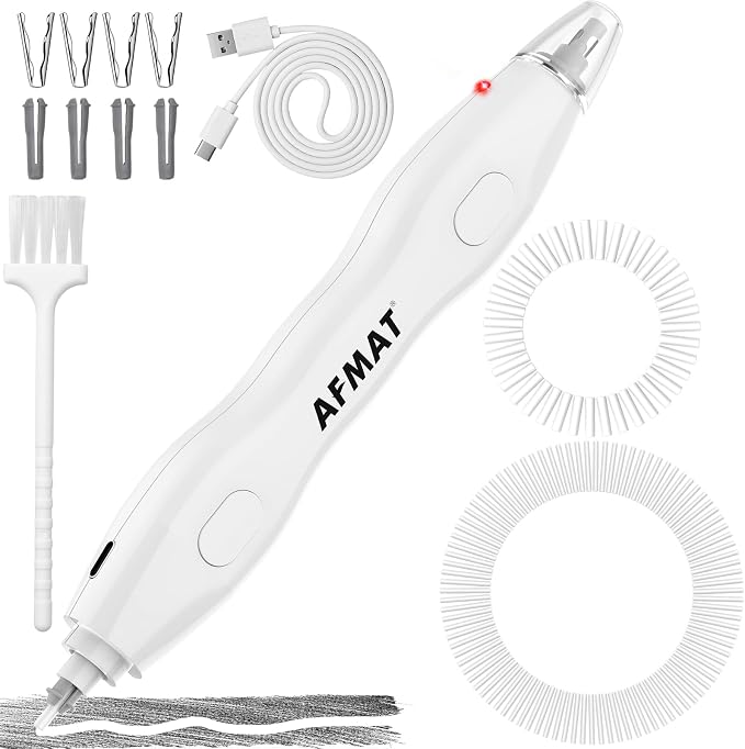 AFMAT Electric Eraser, Dual Tip, 140 Eraser Refills, Rechargeable Pencil Erasers by AFMAT