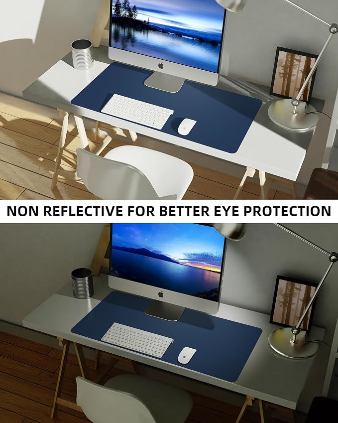 Leather Desk Pad Blotter, Mouse Pad, Office Desk Mat, Non-Slip PU Leather Desk - Image 6