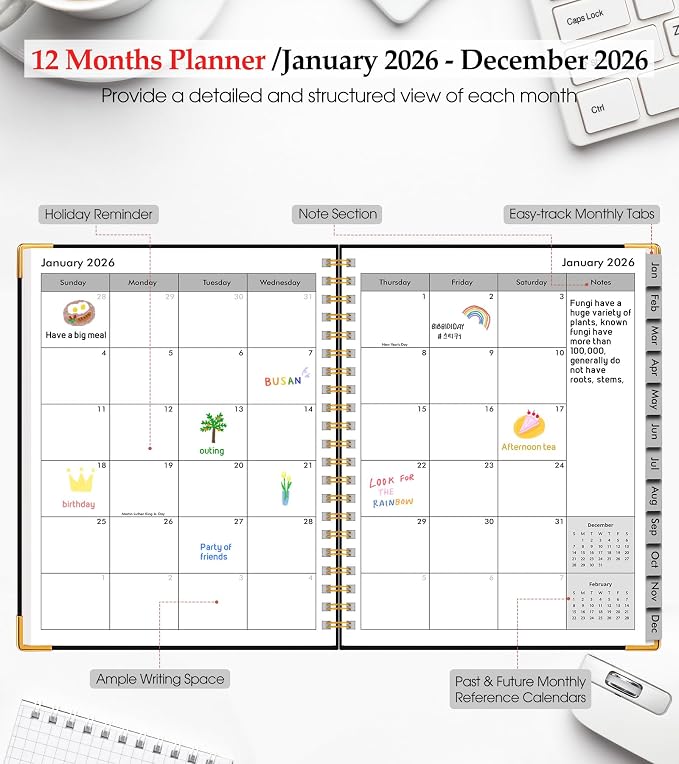 2026 Planner, Weekly and Monthly Calendar Planner from January 2026 - Image 2