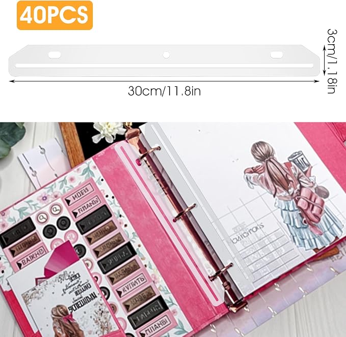 40 Pcs 3 Hole Punched Magazine Holders, Magazine Binder Magazine Organizer 3 - Image 3