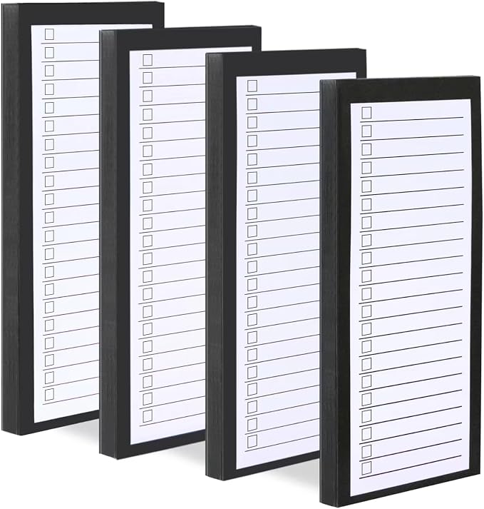 4 Pack Magnetic Notepads for Refrigerator, Grocery List Large Magnet Pad for by FLIPPED
