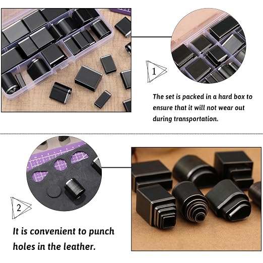 52 Shape Style Leather Hole Punch Tool, Hollow Punch Cutter Tool - Image 3