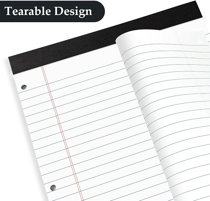 HAUTOCO 12 Pack 8.5 x 11 Legal Pads White Wide Ruled Notepads Perforated - Image 3