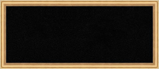 Amanti Art Black Cork Board for Wall, 14x32 Vision Board with Gold Wood Frame, Medium Corkboard Office Decor for Home Organization, Casual Corkboard Pinboard to display items for home organization-DeskLoop Office