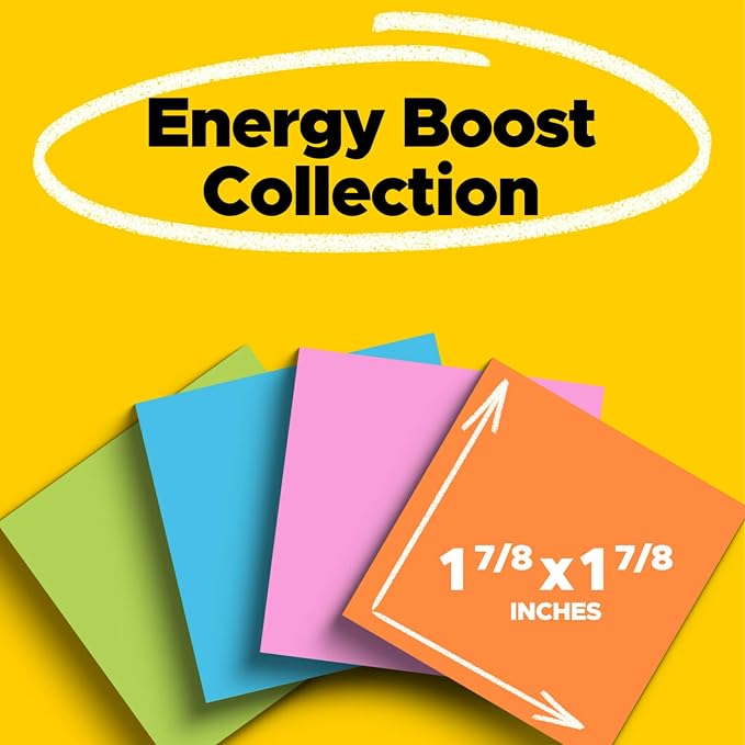 Post-it Super Sticky Notes, 18 Sticky Note Pads, 1 7/8 x 1 7/8 in., School - Image 2