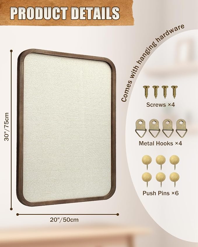 Linen Bulletin Board, Pin Board - Image 2