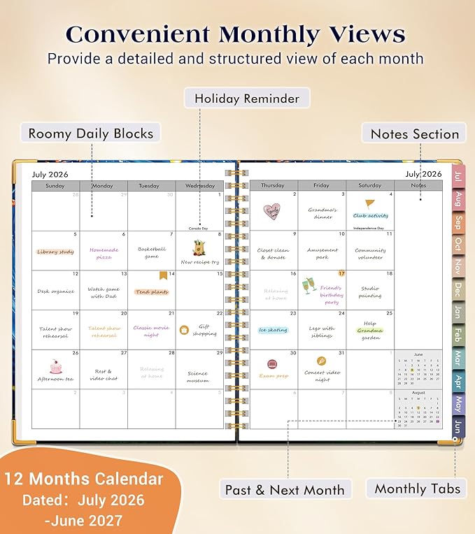 Academic Planner 2026-2027, Hardcover Weekly and Monthly Calendar Planner from - Image 2