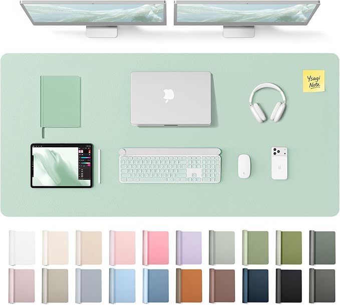 YSAGi Leather Desk Pad Protector, Office Desk Mat, Large Mouse Pad, Non-Slip PU by YSAGi