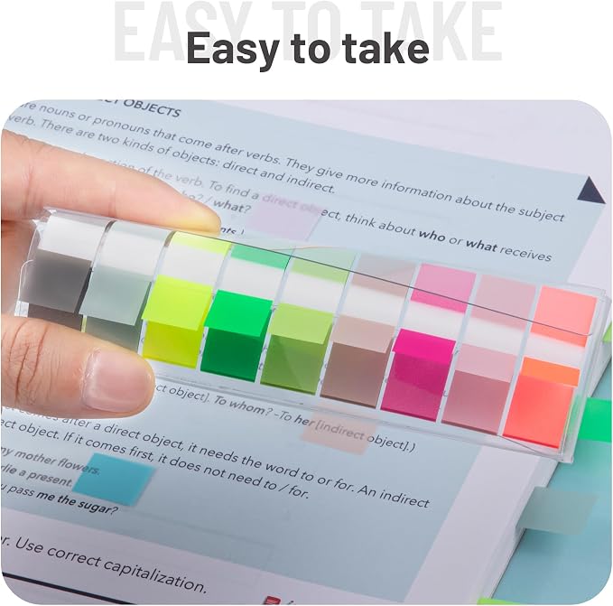 Golcellia Sticky Notes Tabs 900 Pieces Transparent Sticky Tabs, 0.47 Inch Book - Image 8