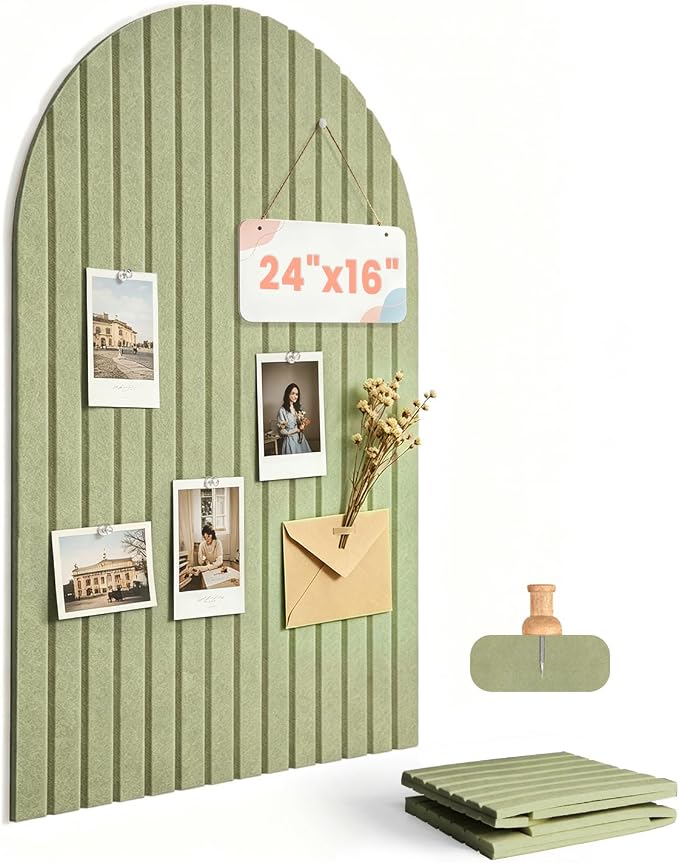 Large Arched Felt Bulletin Board 24"x16" by AkuDecor