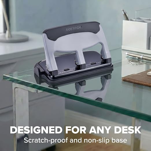 Bostitch EZ Squeeze 3 Hole Paper Punch, 40 Sheet Capacity, Heavy Duty Metal - Image 6