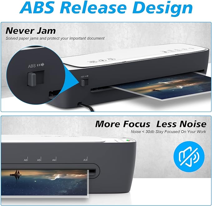 Laminator Machine 13-Inch Thermal Lamination with Laminating Sheets 9 in1 Office Desktop Laminate Machine, Portable A3 Laminater for Teachers Personal 60S Warm-Up Never Jam-DeskLoop Office