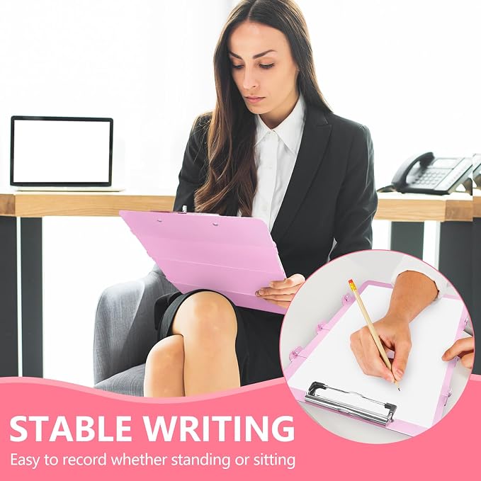 Nursing Clipboard Foldable 4 Fold, Pen Clip, Without Cheat Sheets, Gift - Image 3
