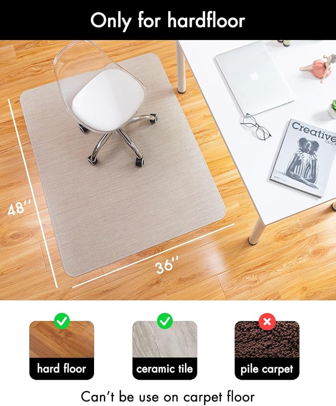 Baroyal Office Chair Mat for Hardwood Floor Under Desk Computer Rolling Chair - Image 3