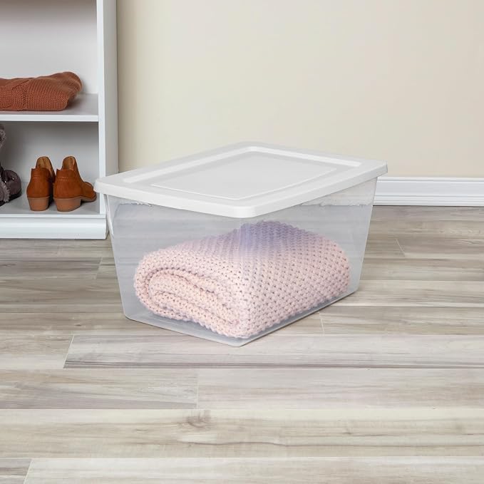 Sterilite 6-Pack Clear Storage Box, Stackable Container Bins - Image 3