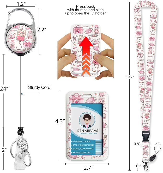 Piefly Lanyards for Id Badges, Nurse Badge Holder - Image 5