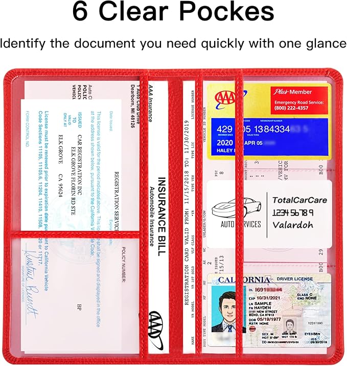 Valardoh Premium Car Registration and Insurance Card Holder, Car Document Holder - Image 3