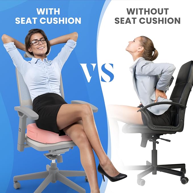 TushGuard Seat Cushion for Office Chair Memory Foam Non-Slip Cushion Back - Image 7