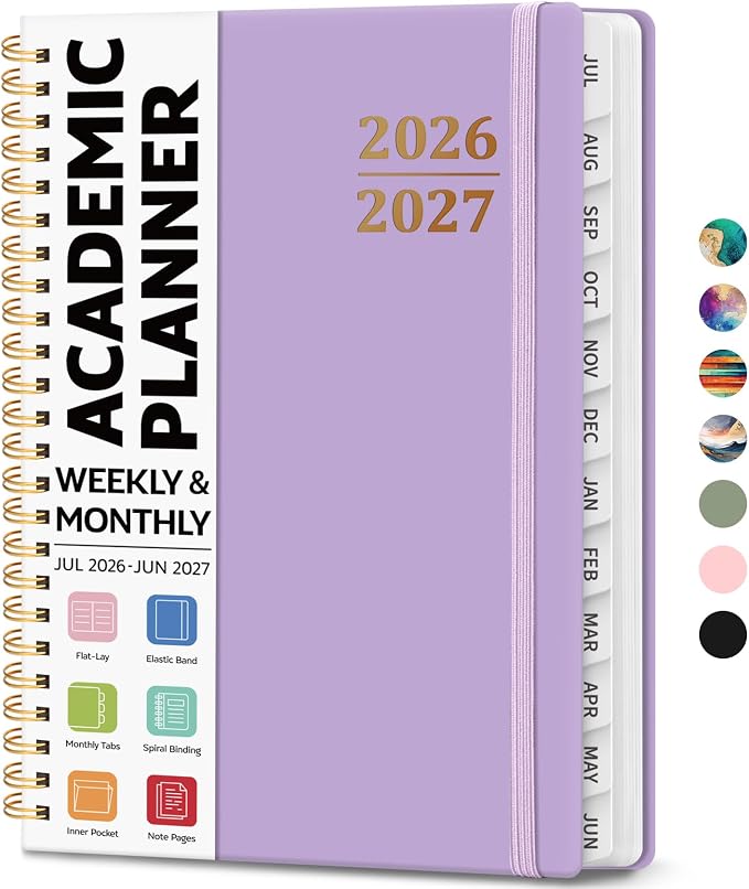 8.5" x 11" Academic Planner 2026-2027, Weekly & Monthly Calendar Planner Book by JEJEGO