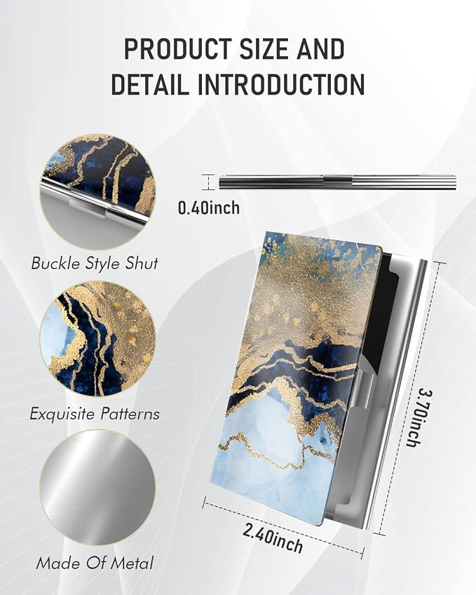 Business Card Metal Slim Organizer, Professional Stainless Steel Square Pocket - Image 3