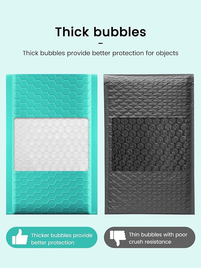 GSSUSA Teal Bubble Mailers 4x7 Small Padded Envelopes, 4000 Pack, Strong - Image 7
