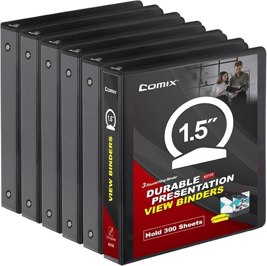 COMIX Sturdy 3 Ring Binder 1.5 inch by Comix