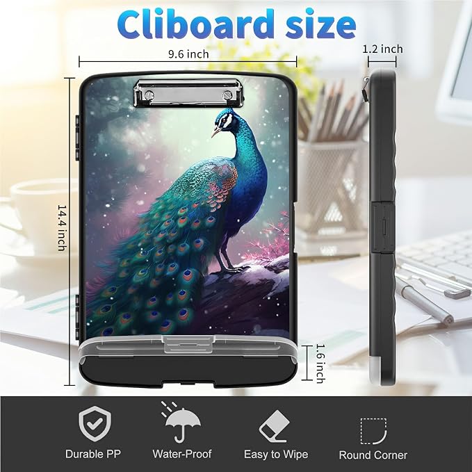 Clipboard with Storage, 8.5x11 High Capacity Nursing Clipboards with Pen Holder - Image 2