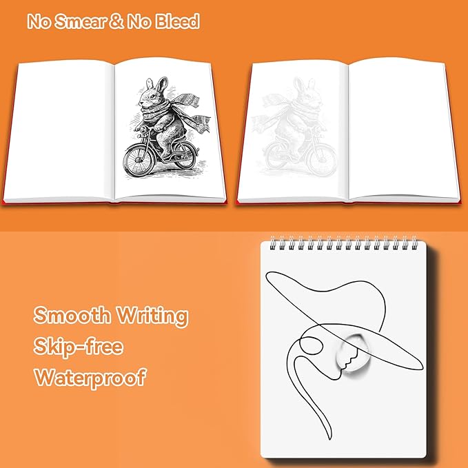 Micro Fineliner Pens 12 Size/Set, Ultra Fine Fineliner Pen, Chisel Pens, Brush Marker Pen, Water-based Black Pigment Ink, Drawing Journaling Doodle Supplies for Artists, Designers, Students-DeskLoop Office